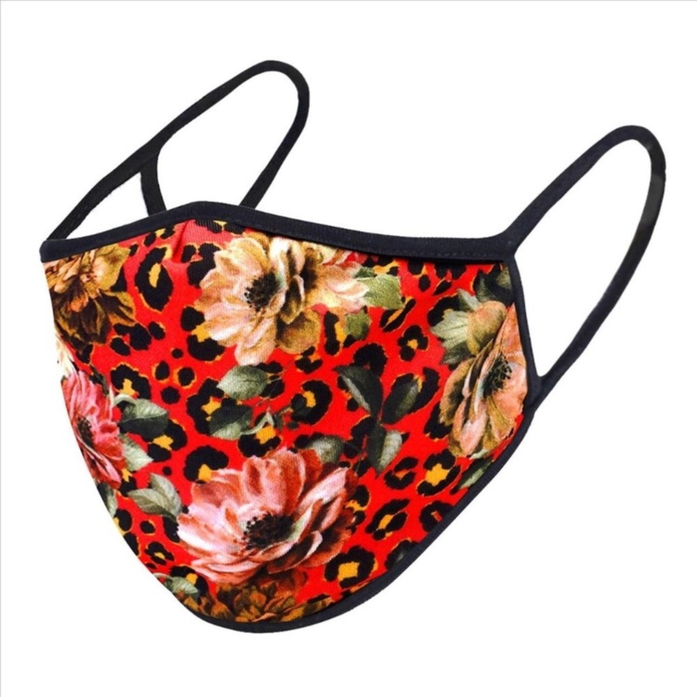 Leopard Floral Face Mask